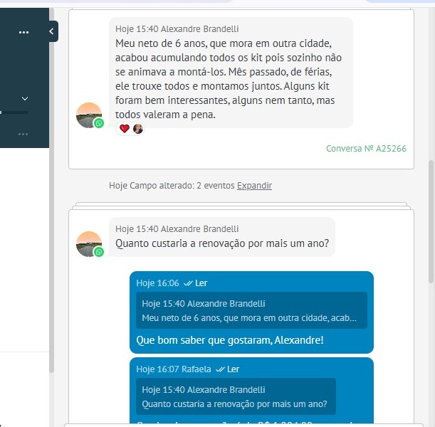 Depoimento de Alexandre Brandelli, avô do assinante, enviado por mensagem
